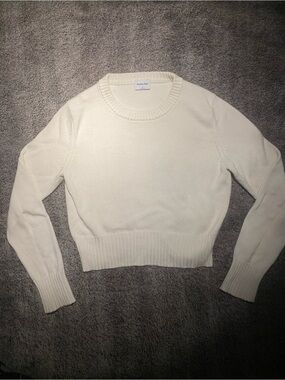 Sunday Best Cream Off-the-Shoulder Ribbed Knit Sweater